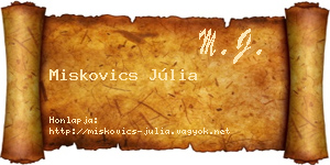 Miskovics Júlia névjegykártya