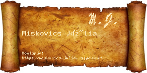 Miskovics Júlia névjegykártya