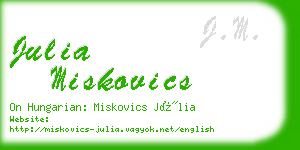 julia miskovics business card